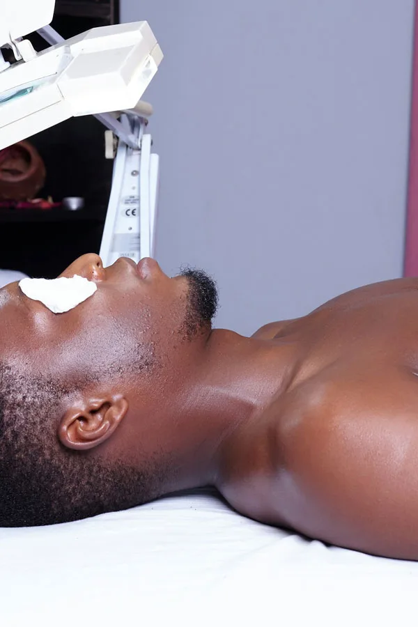 A man who is having beauty treatment