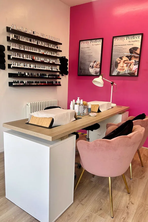 A nail counter at Pretty Perfect by Sophie's